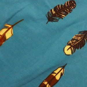 NWT OS Lularoe Leggings Blue with Feathers